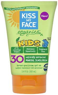 kiss my face organic sunscreens for babies green bottle